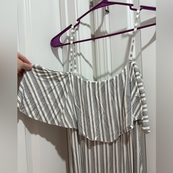 Lemon Tart Striped Off the Shoulder Dress - Picture 2 of 4